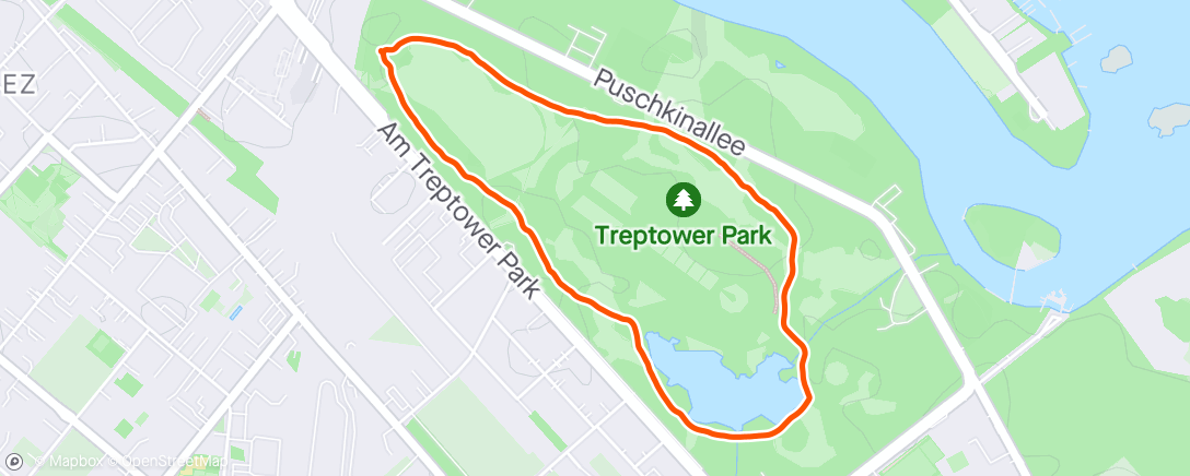 Map of the activity, Treptower Jog