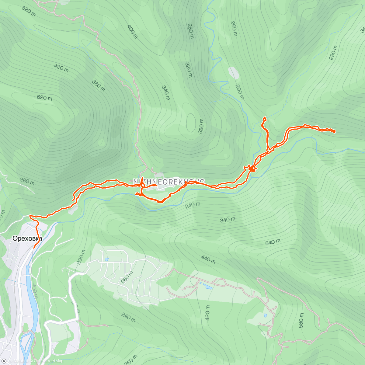 Map of the activity, Ореховский водопад - ручей Сванидзе