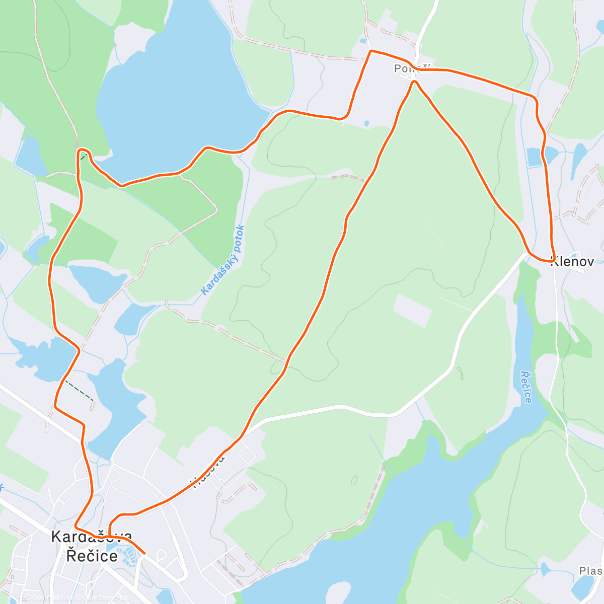 Map of the activity, Afternoon Run