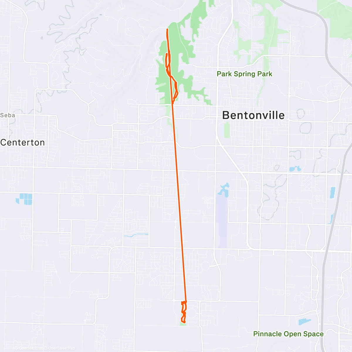 Map of the activity, Afternoon Mountain Bike Ride