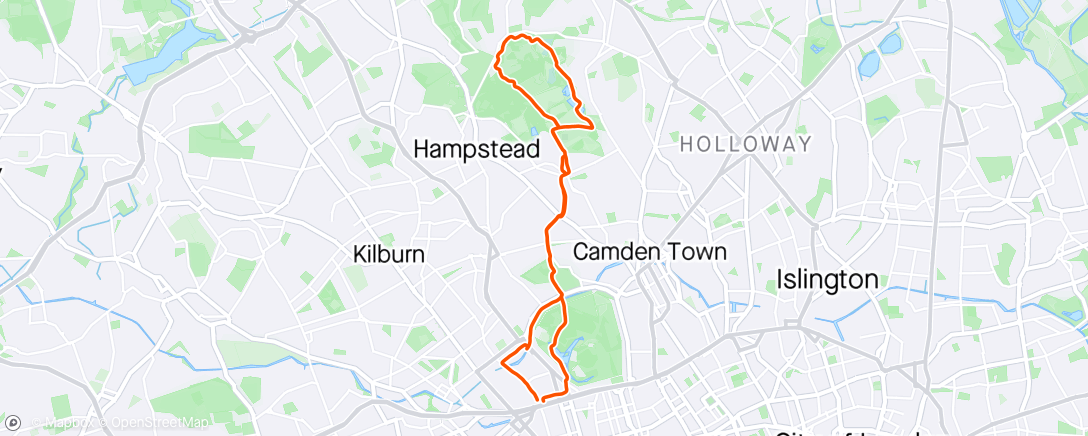 Kaart van de activiteit “Hampstead Hills”