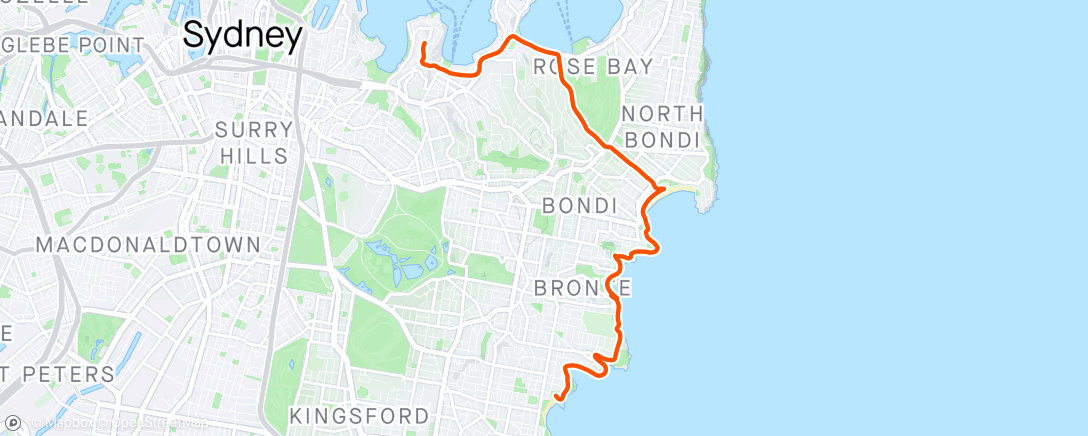 Map of the activity, Til Bondi beach og coastal walk til Coogee beach 🏖️☀️
