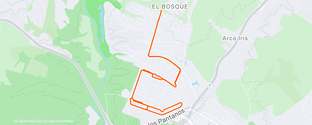 Map of the activity, Carrera de noche