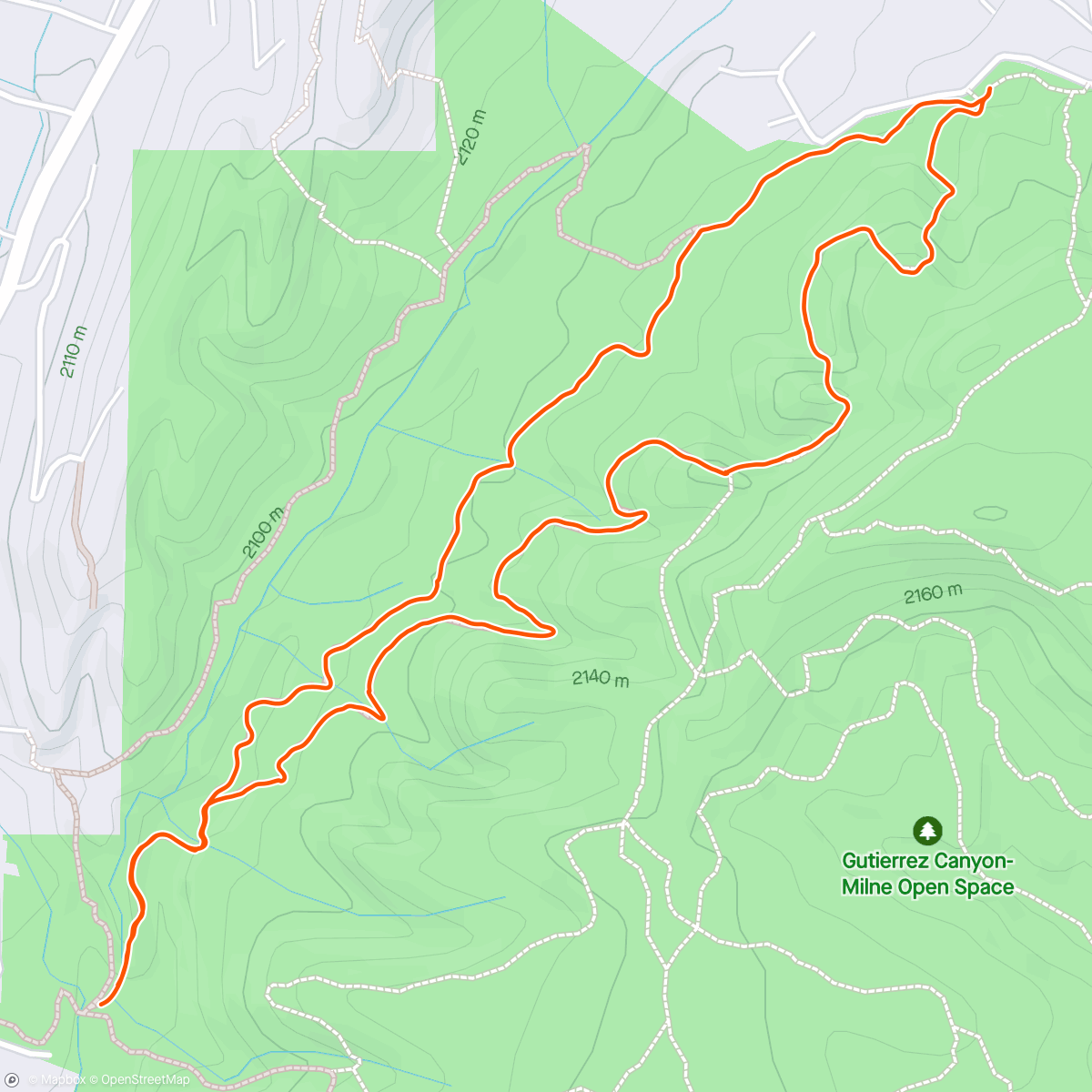 Mapa da atividade, Arroyo San Antonio trail run.