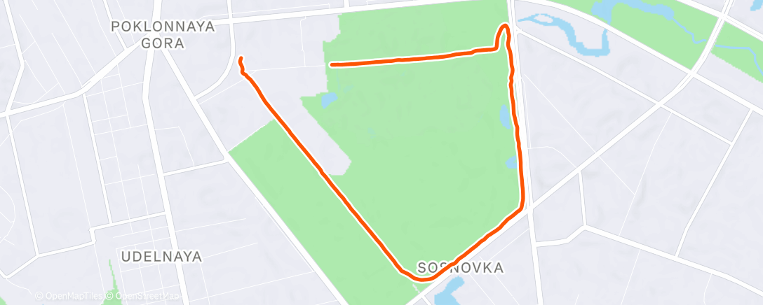 Map of the activity, Северный лыжный заезд (вечер)