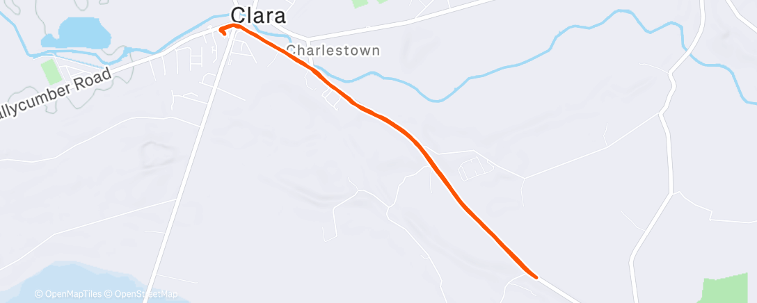 Map of the activity, Afternoon Run