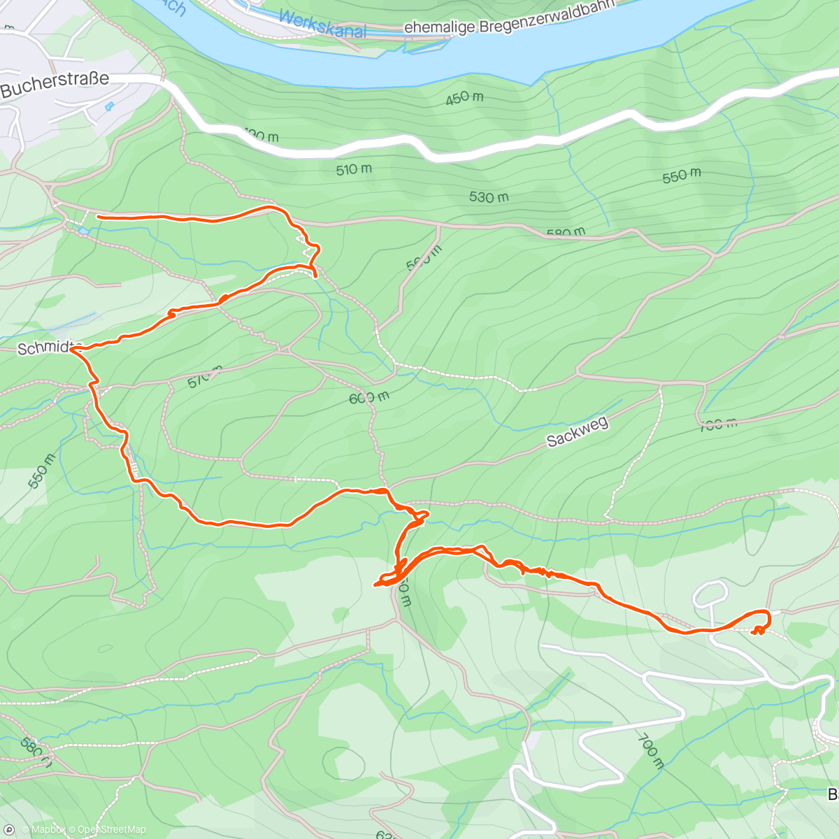 Map of the activity, Trailruning