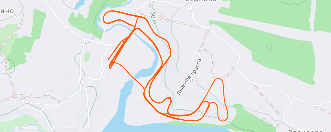 Map of the activity, Северный лыжный заезд (утро)