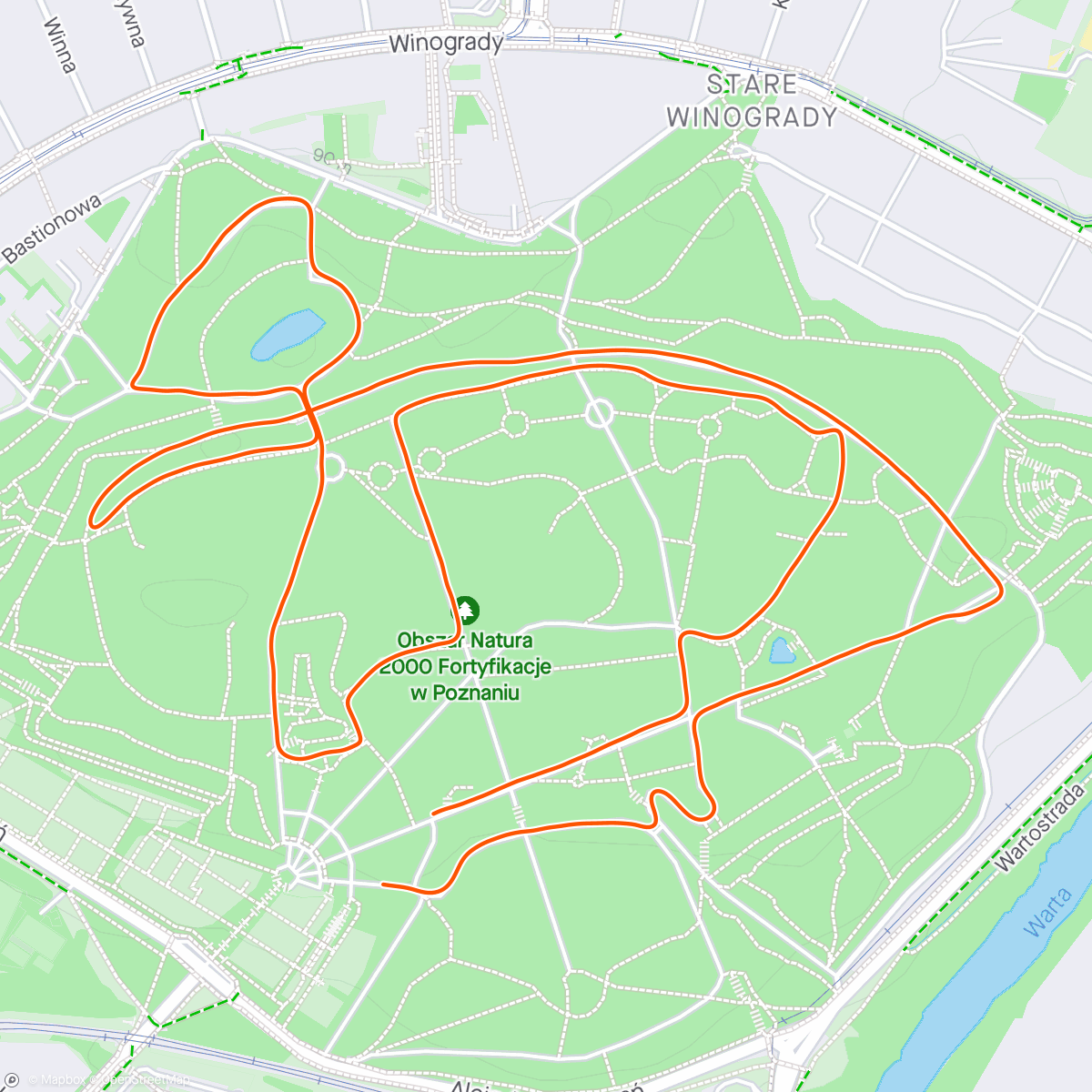 Map of the activity, Poznan parkrun
