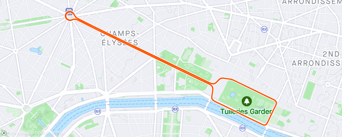 「Zwift - Group Ride: LEQP Provence Rose Ride (C) on Champs-Élysées in Paris」活動的地圖