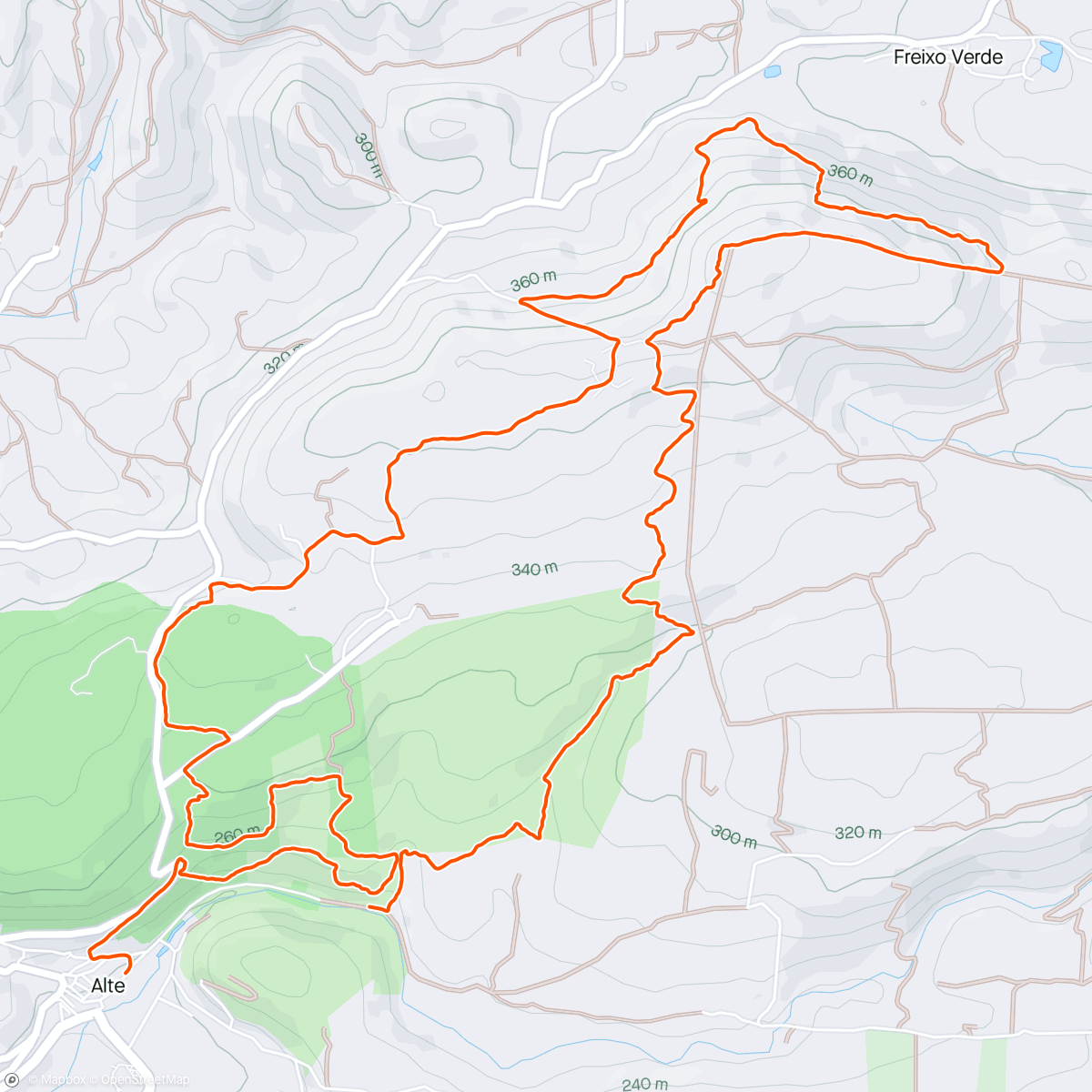 Map of the activity, Trail Alte
