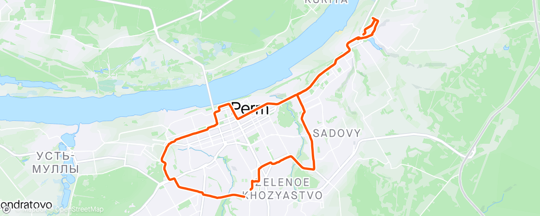 Map of the activity, City ride