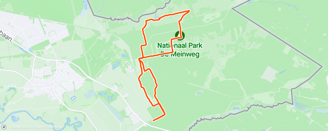 Mapa de la actividad, NP de  Meinweg, mooie wandeling