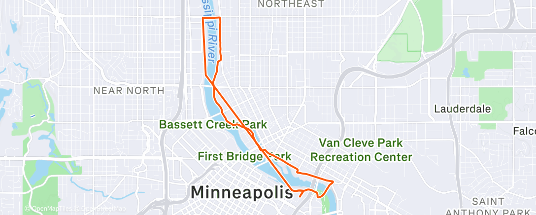 Map of the activity, Afternoon Trail Run
