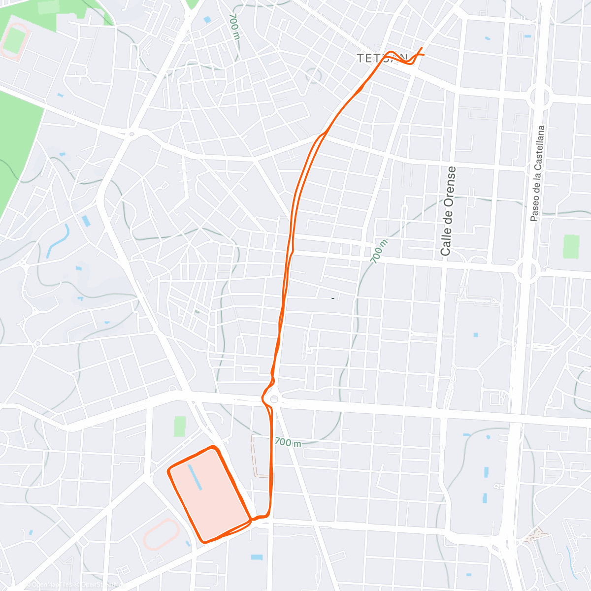 Map of the activity, Afternoon Run