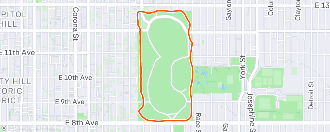 Map of the activity, Afternoon Run