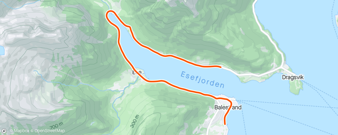 Carte de l'activité Esefjorden rundt 30.20