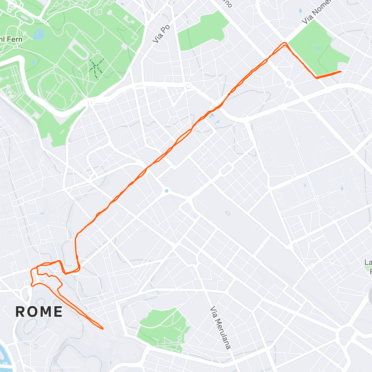 Map of the activity, Roma - 10k CL Easy