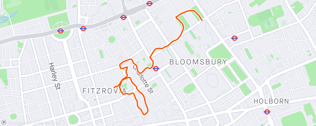 Map of the activity, Bloomsbury/Fiztrovia bimble around my old haunts…