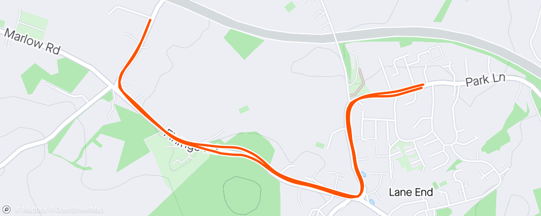 Map of the activity, Lane End Run