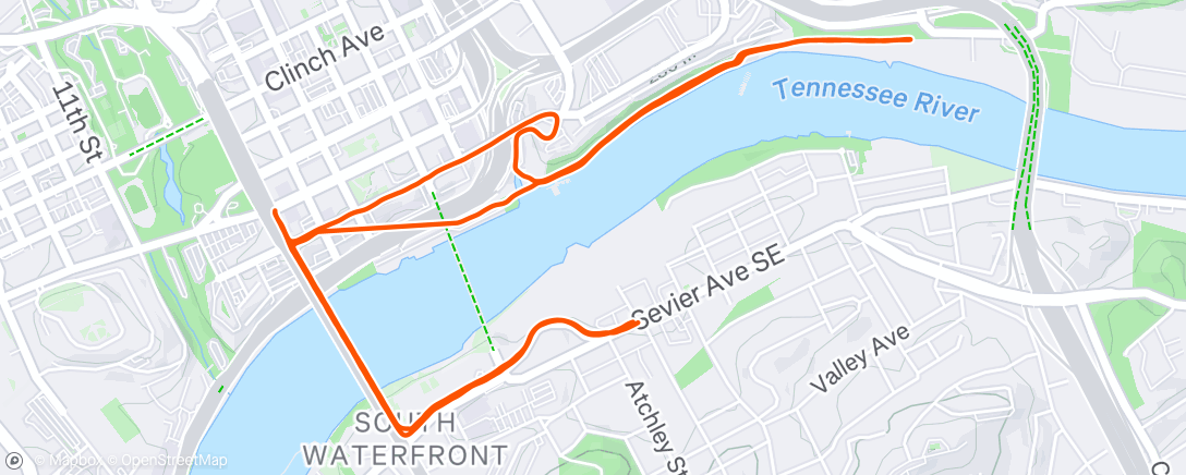 Map of the activity, Afternoon Run