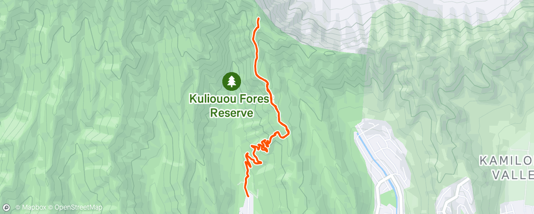 Map of the activity, Evening Trail Run