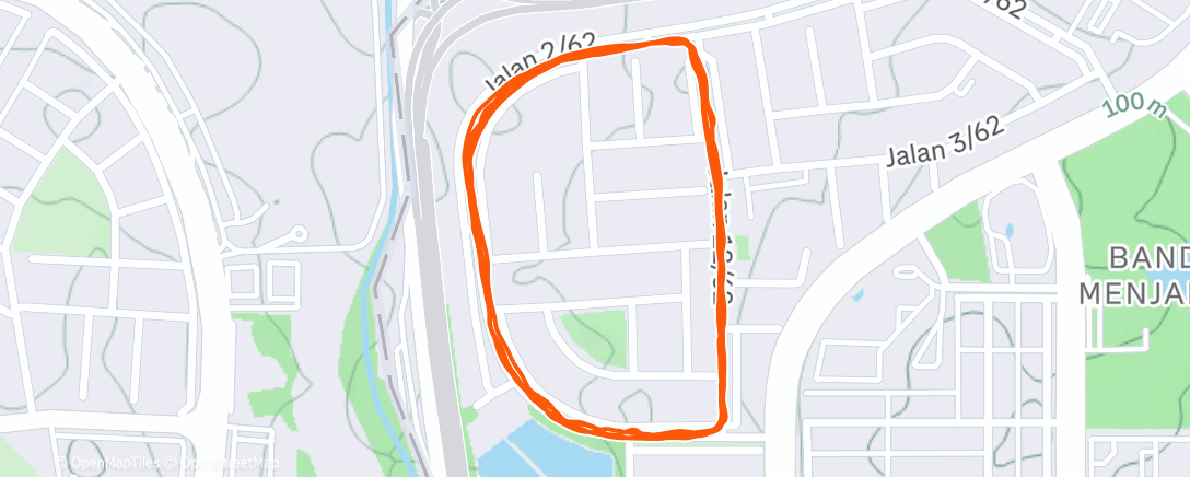 Map of the activity, Outdoor run