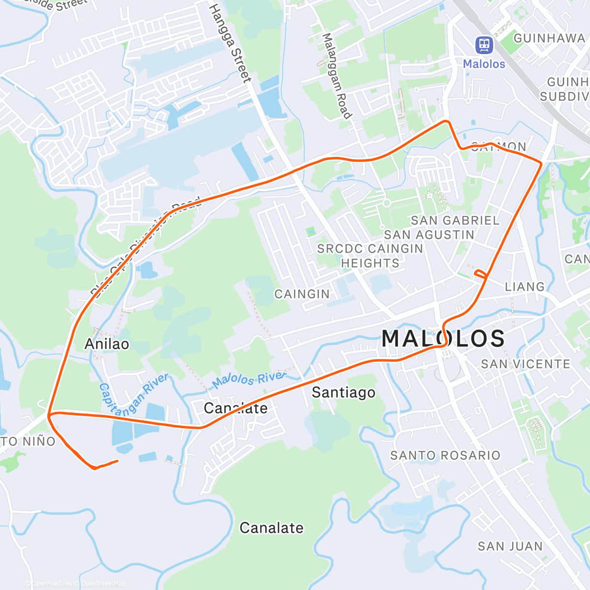 Map of the activity, Simbang Gabi Ride