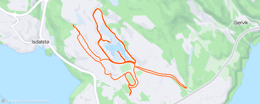 Map of the activity, 5 progressive runder i Brekkeløypa