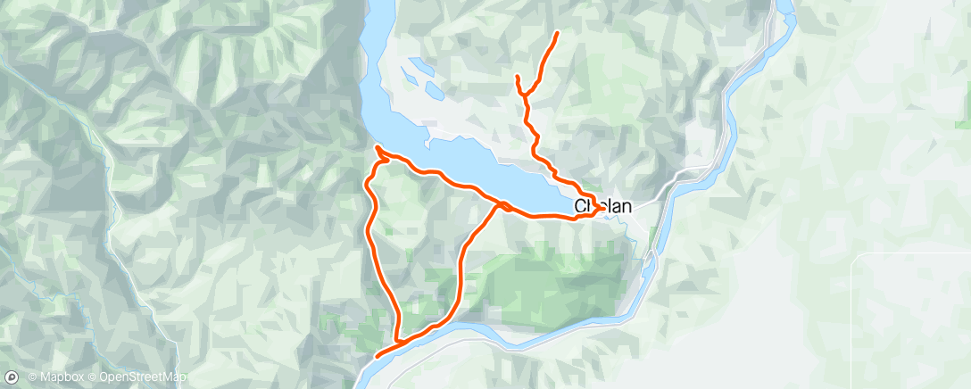 Map of the activity, Chelan area road ride w KC