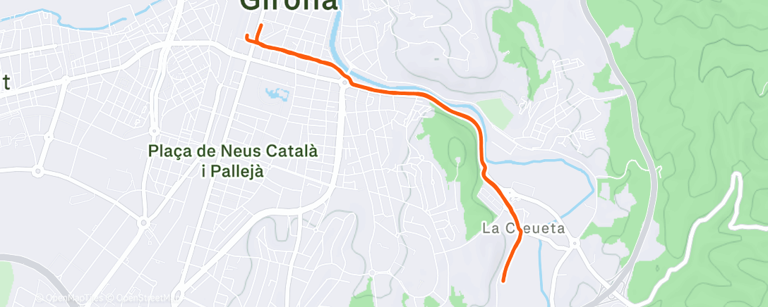 Map of the activity, Afternoon Run