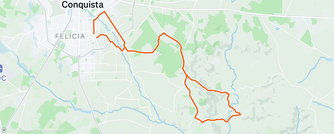 Map of the activity, Pedalada matinal