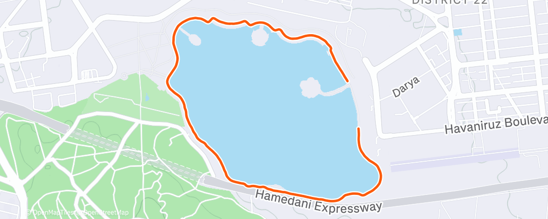 Map of the activity, Morning Run