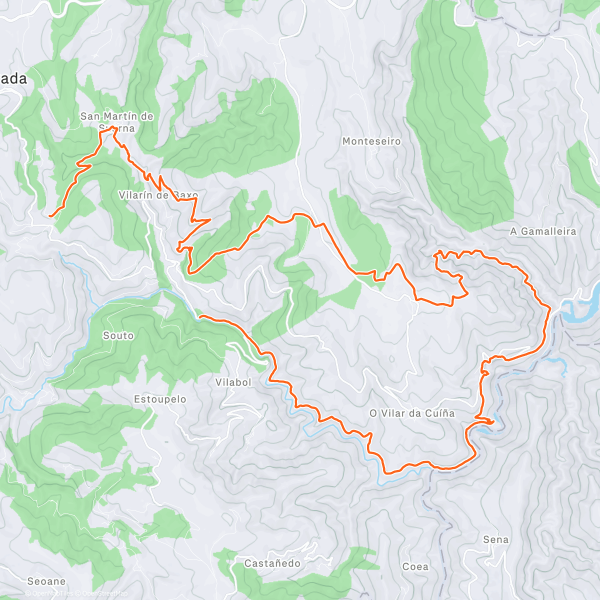 Карта физической активности (Praia fluvial Pena do Inferno - O Fito (A Fonsagrada))