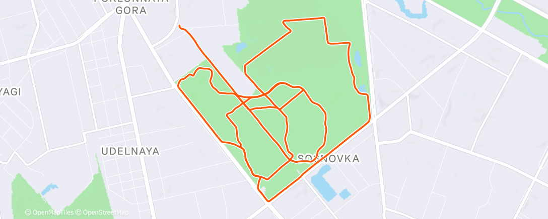 Map of the activity, Утренний забег