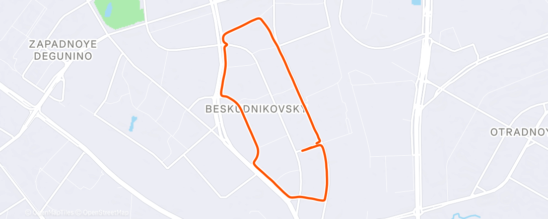 Map of the activity, Afternoon Run