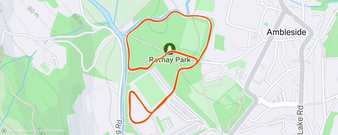 Map of the activity, Rothay Park Run