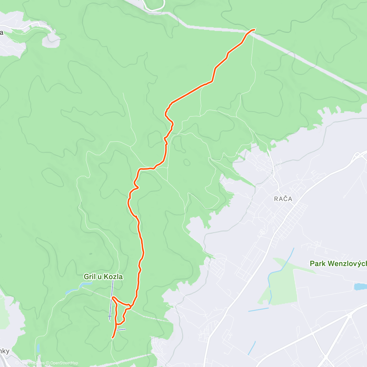 Map of the activity, Morning Run - Kamzik - BK - Kamzik w Ahmedko