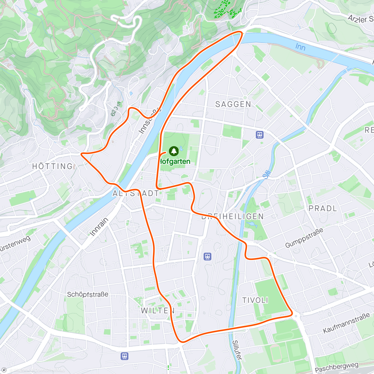 Map of the activity, Zwift - Race: FRR World Trophy - Stage 1 - iTT (EURPAC) on Innsbruckring in Innsbruck