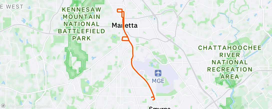 Map of the activity, Evening Ride