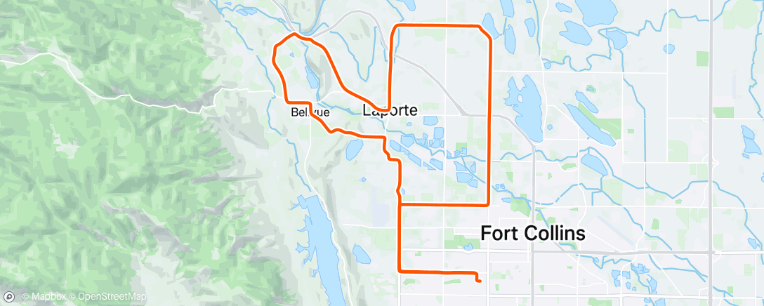 Map of the activity, Lunch Ride