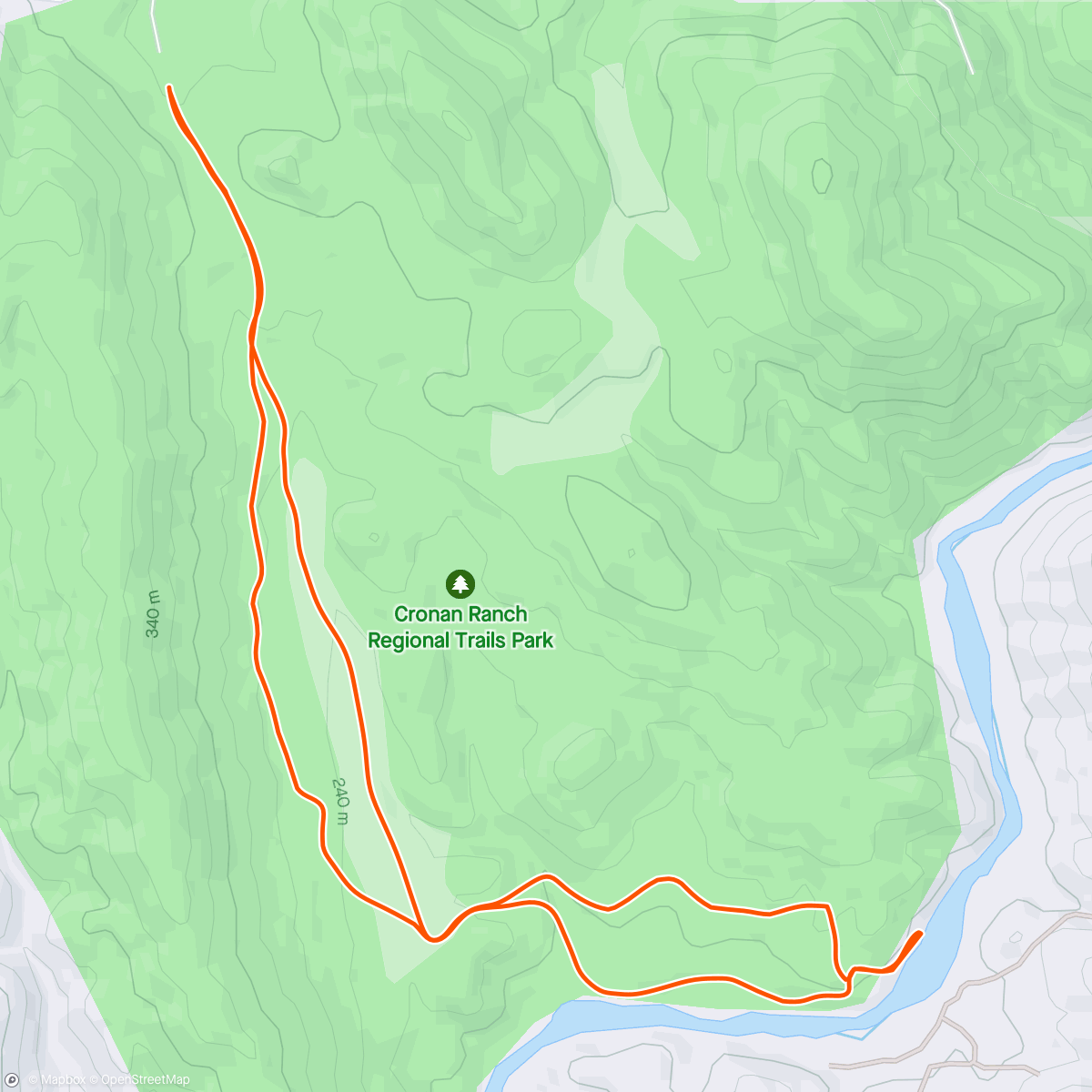Mapa de la actividad, Cronin Ranch Trailhead