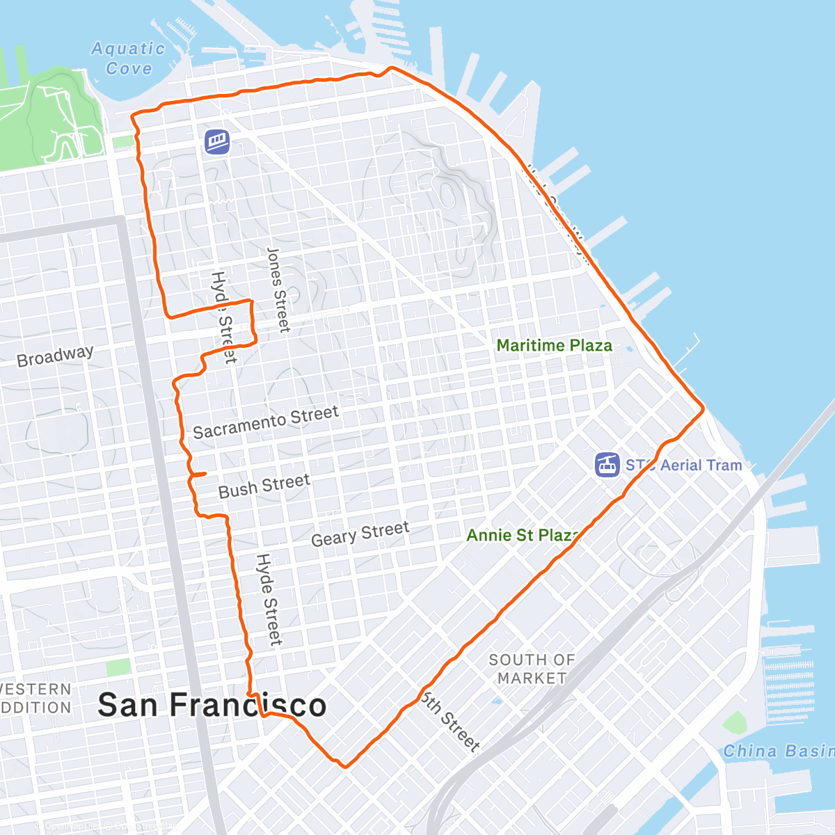 Map of the activity, Afternoon Run: Rize Up Bakery ✊