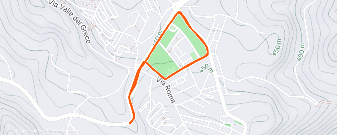 Map of the activity, Corsa pomeridiana