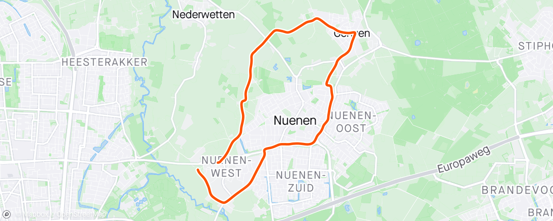Map of the activity, 3 kwartiertje Shakeout