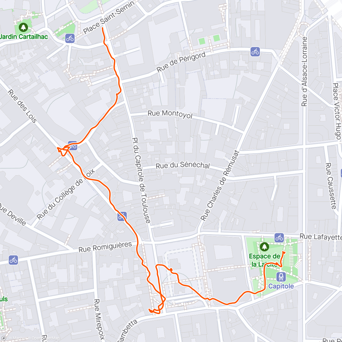 Mapa de la actividad, Toulouse