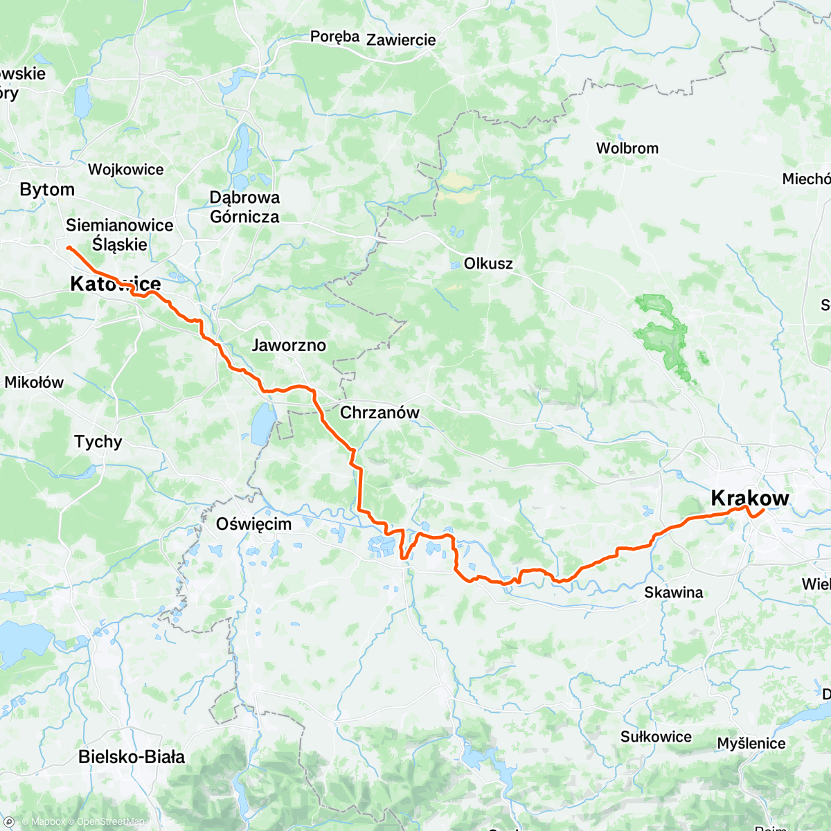 Map of the activity, Kraków Chorzów