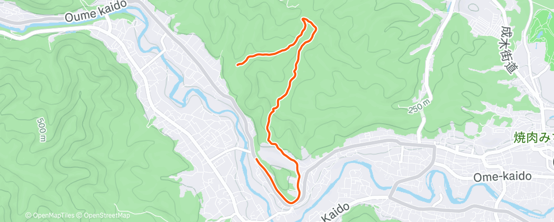 Map of the activity, Afternoon Hike