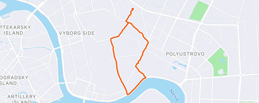 Map of the activity, Afternoon Run