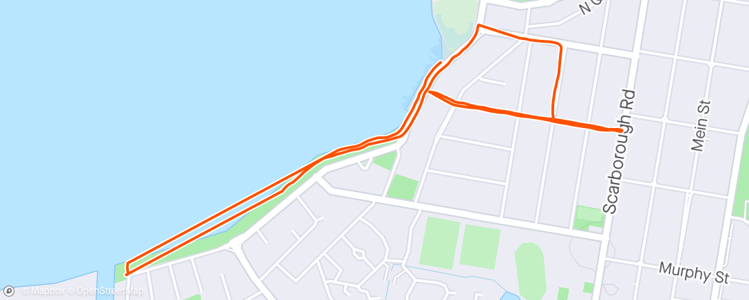 Map of the activity, Evening Run - Lost a km